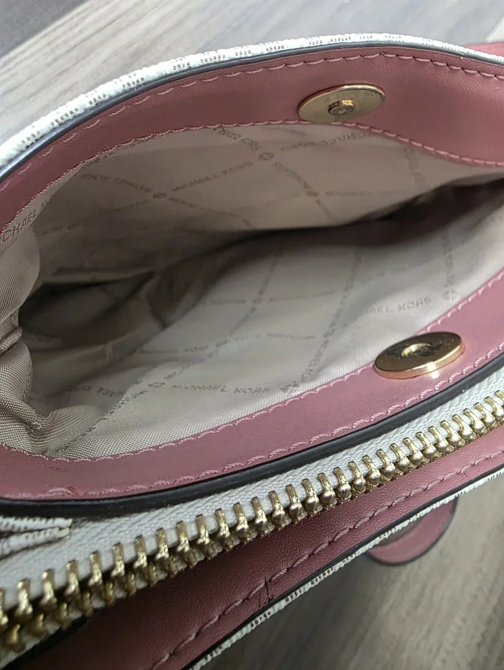 Michael Kors Nicole Triple Compartment Crossbody Bag Vanilla Pink Soft Girl Chic